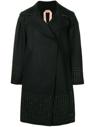 Shop N°21 Oversized Double-breasted Coat In Black