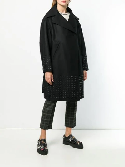 Shop N°21 Oversized Double-breasted Coat In Black