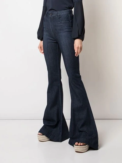 Shop Cushnie Flared High-waist Jeans - Blue