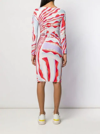 Shop Emilio Pucci Tie Waist Wrap Dress In Red