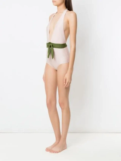 Shop Adriana Degreas Halter Neck Swimsuit In Pink