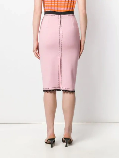 Shop Marco De Vincenzo Embroidered Skirt In Pink