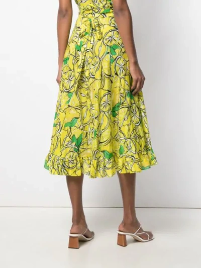 Shop Diane Von Furstenberg Clarissa Voile Beach Wrap Skirt In Yellow