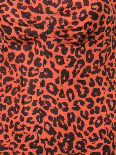 Shop Michelle Mason Leopard Print Midi Dress In Red