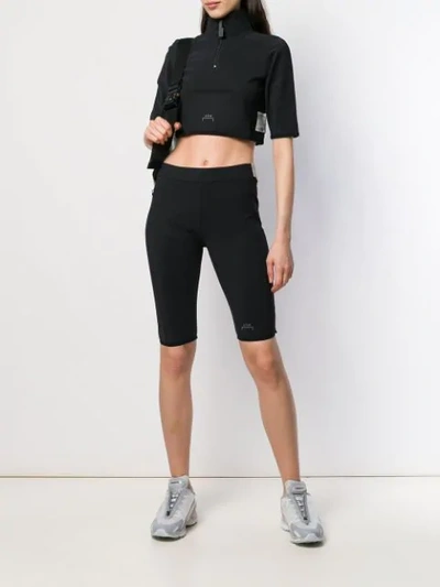 Shop A-cold-wall* Half Zip Crop Top In Black