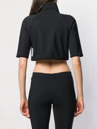 Shop A-cold-wall* Half Zip Crop Top In Black