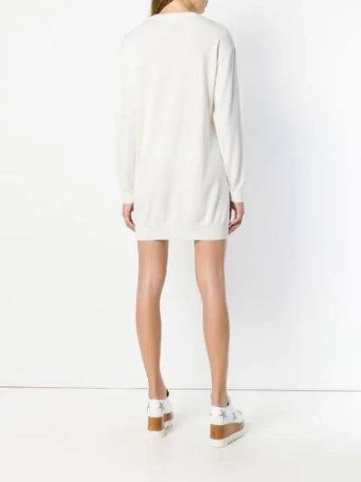 Shop Moschino Toy Bear Sweatshirt Dress In White