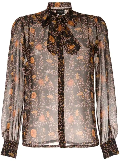 Shop Giambattista Valli Floral Print Blouse In Black