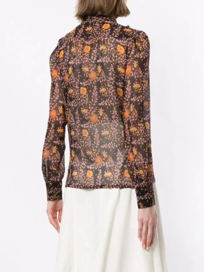 Shop Giambattista Valli Floral Print Blouse In Black