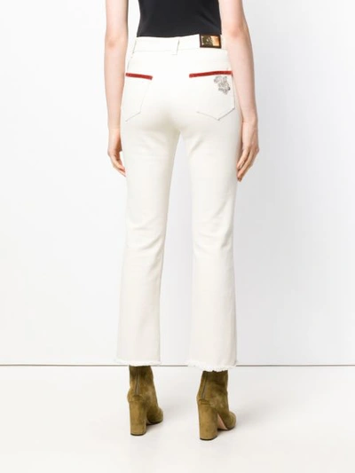 Shop Etro Cropped Trousers In White