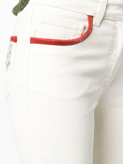 Shop Etro Cropped Trousers In White