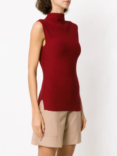 Shop Alcaçuz High Neck Guaracema Blouse In Red