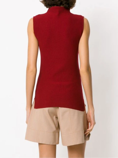 Shop Alcaçuz High Neck Guaracema Blouse In Red