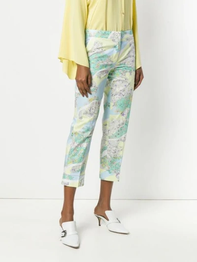 Shop Emilio Pucci Floral Cropped Trousers In Multicolour