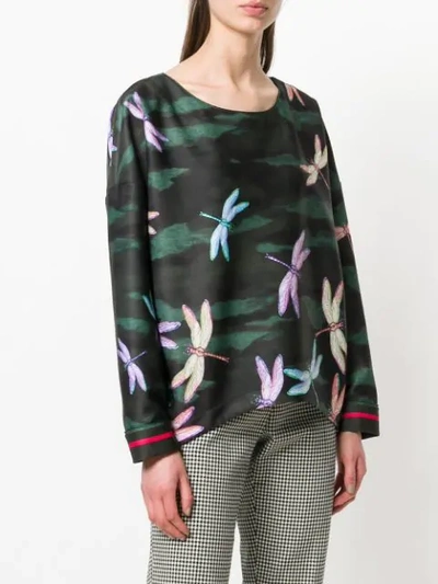 dragonfly print blouse