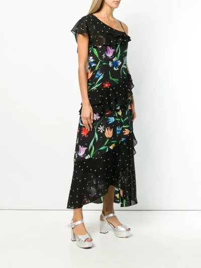 Shop Rixo London Off Shoulder Floral Ruffle Dress In Black