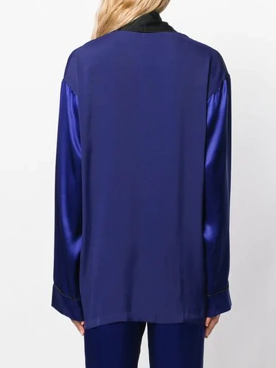 Shop Haider Ackermann Oversized Shawl Lapel Blazer In Blue