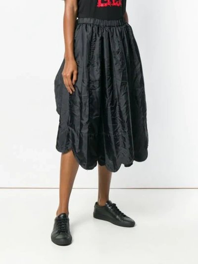 Shop Comme Des Garçons Comme Des Garçons Scalloped Hem Asymmetric Skirt - Black