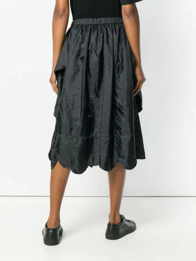 Shop Comme Des Garçons Comme Des Garçons Scalloped Hem Asymmetric Skirt - Black