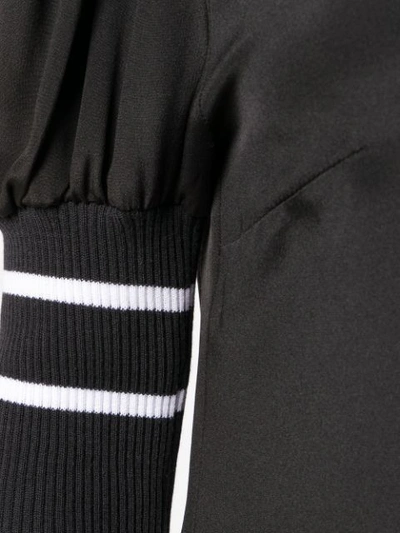 Shop Maggie Marilyn Striped Sleeve Blouse In Black