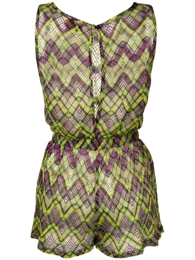 Shop Missoni Mare Playsuit Mit Zickzackmuster - Grün In Green