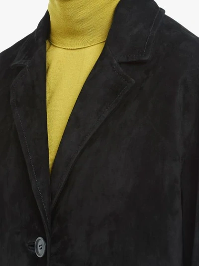 Shop Prada Midi Buttoned Coat In Black
