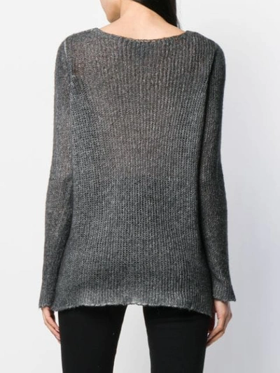 Shop Avant Toi Distressed Pullover In Grey