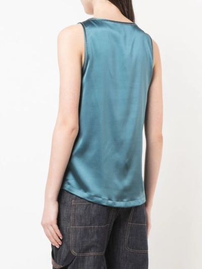 Shop Brunello Cucinelli Scoop Neck Vest In Blue