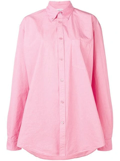 Shop Balenciaga Logo Printed Shirt In Pink