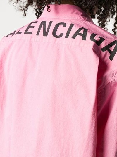 BALENCIAGA LOGO印花衬衫 - 粉色