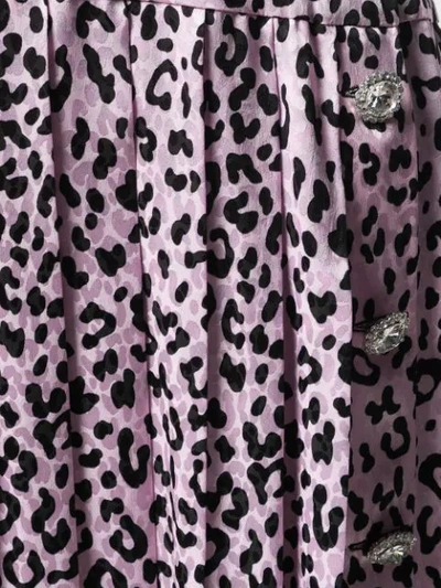 ALESSANDRA RICH 豹纹百褶半身裙 - 粉色