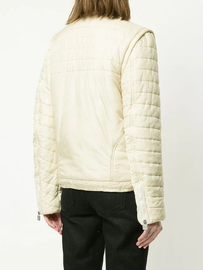 Pre-owned Chanel Removable Sleeve Padded Jacket In White