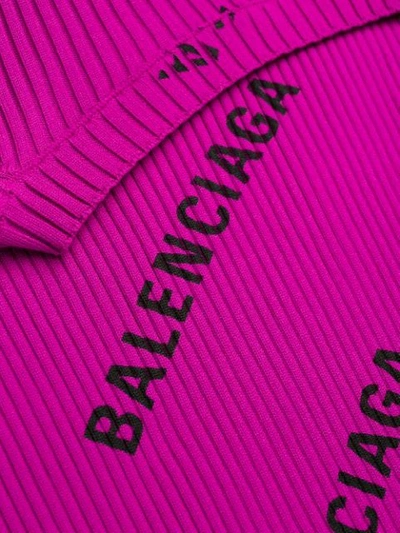 Shop Balenciaga L/s Crew Neck Jumper In Purple