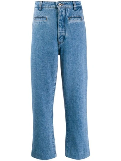 Shop Loewe Cropped Jeans In Blue