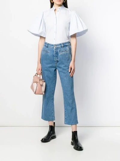 Loewe Cropped Straight Jeans In Blue
