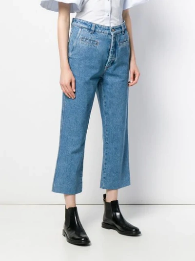 Loewe Cropped Straight Jeans In Blue