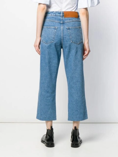 Loewe Cropped Straight Jeans In Blue