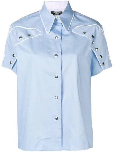 Shop Calvin Klein 205w39nyc Short Sleeved Western Shirt In Blue