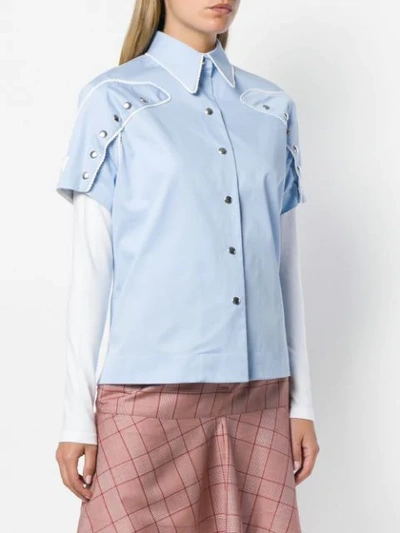 Shop Calvin Klein 205w39nyc Short Sleeved Western Shirt In Blue
