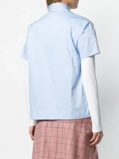 Shop Calvin Klein 205w39nyc Short Sleeved Western Shirt In Blue