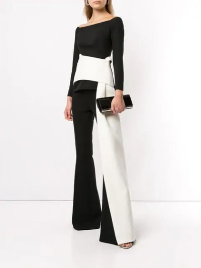 Shop Safiyaa London Flared Trousers In Black