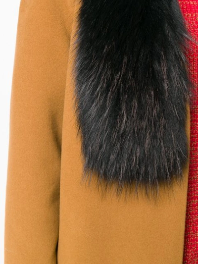 Shop Gianluca Capannolo Fox Fur Trim Coat In Brown