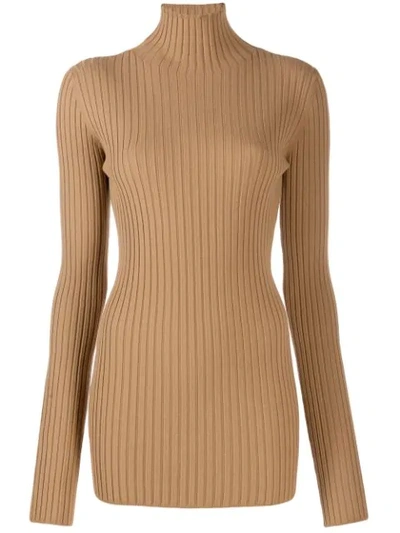 Shop Mm6 Maison Margiela Ribbed Sweater In Neutrals