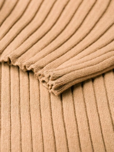 Shop Mm6 Maison Margiela Ribbed Sweater In Neutrals