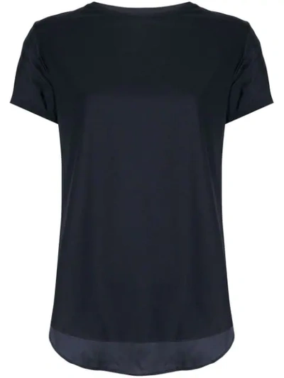 Shop Aspesi Satin-panelled T-shirt - Blue