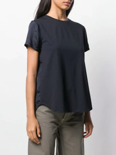 Shop Aspesi Satin-panelled T-shirt - Blue