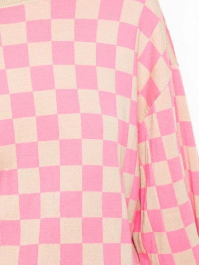 Shop Adam Lippes Checkerboard Jumper In Pink