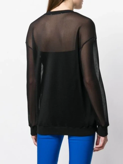 Shop Stella Mccartney Sheer Embroidered Sweatshirt In Black