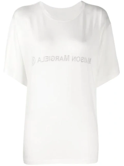 Shop Mm6 Maison Margiela Inside Out Logo T-shirt - White