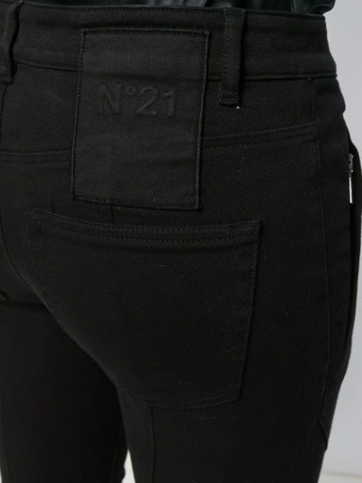 Shop N°21 Ribbed Cropped Jeans In Black